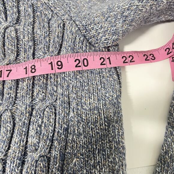 Talbots Chunky Cable Knit Sweater Womens Size XLp Petite Gray Cotton Fisherman - Picture 10 of 12